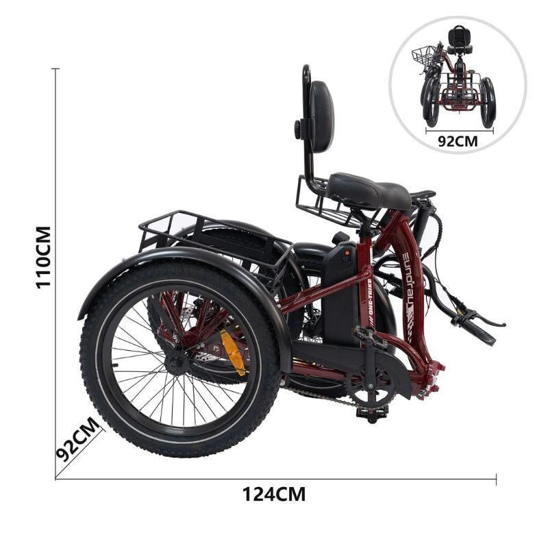 Eunorau One-Trike 2024 Folded Dimensions | Ebike Boomers LLC