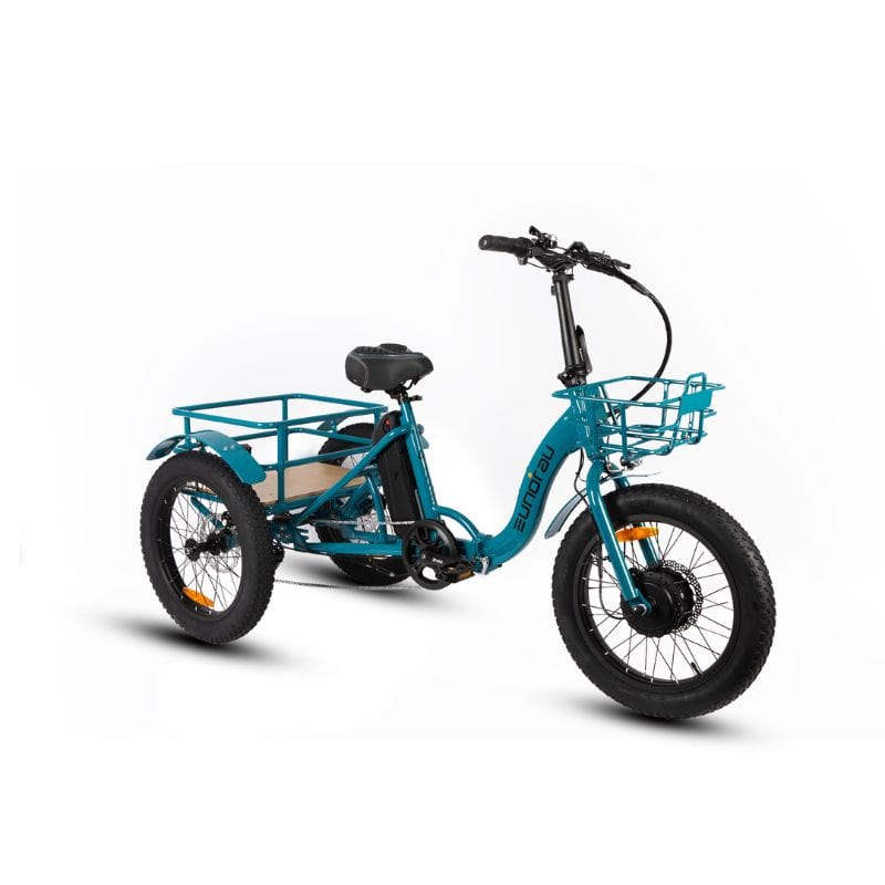 Eunorau New Trike Step-Thru Foldable E-Trike - Teal 1 | Ebike Boomers LLC