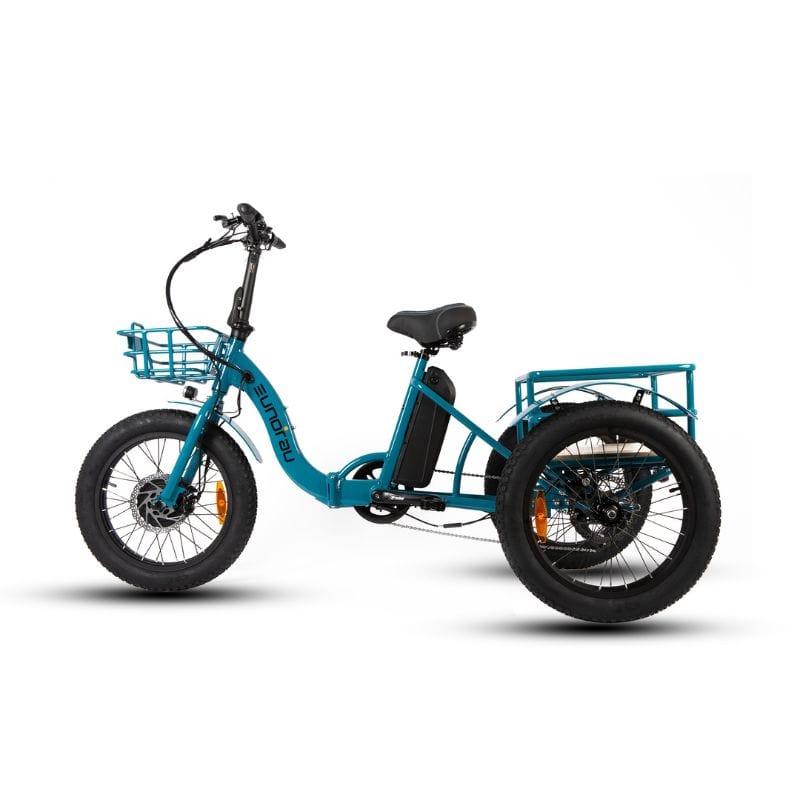 Eunorau New Trike Step-Thru Foldable E-Trike - Teal 2 | Ebike Boomers LLC