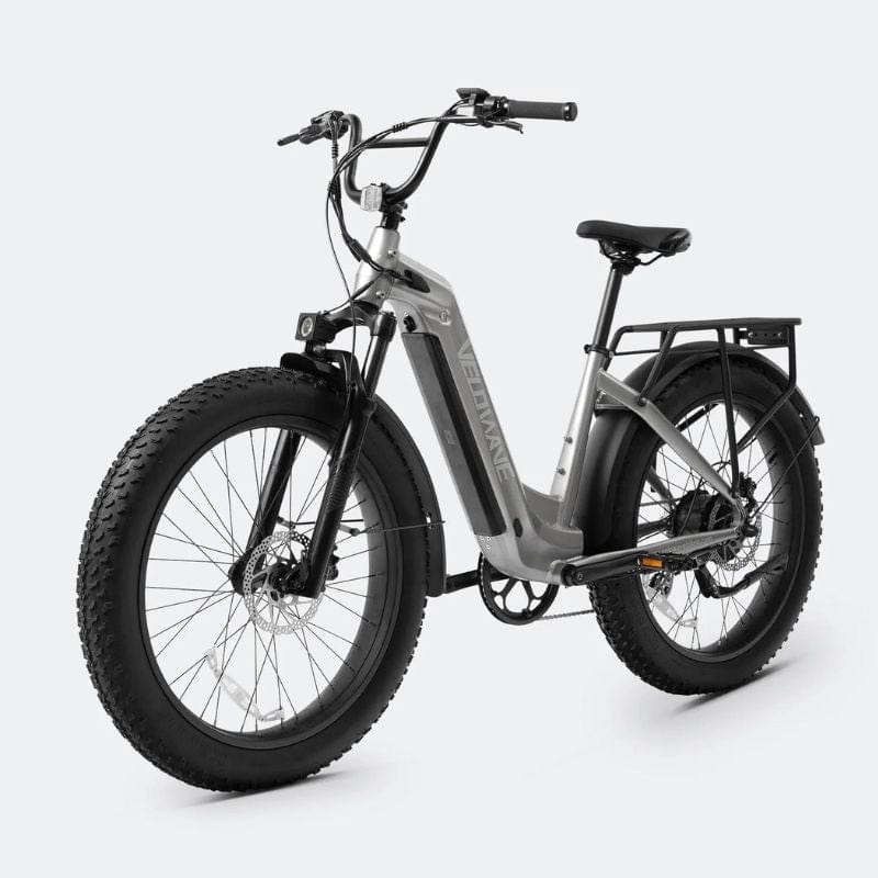 Velowave Ranger 2.0 Fat Tire Step-Thru All-Terrain E-Bike Silver 1 | Ebike Boomers LLC